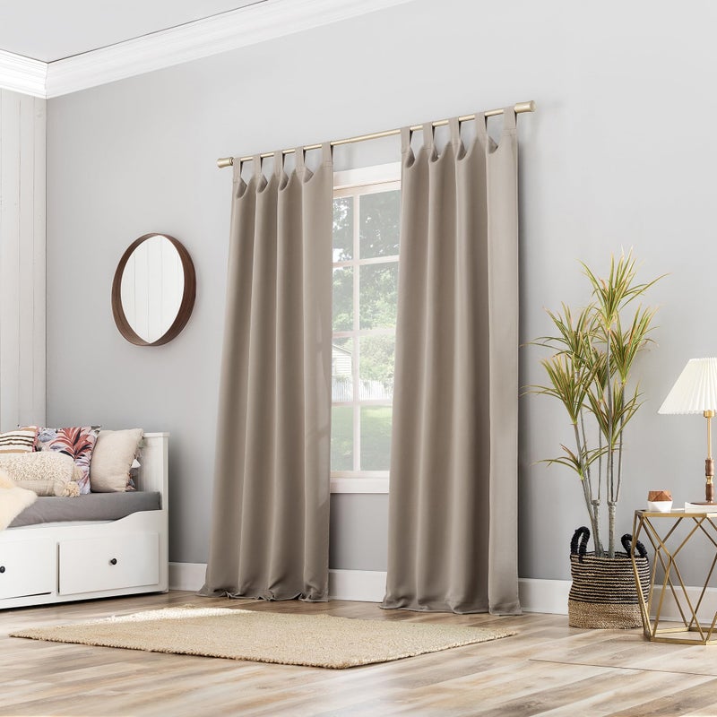 Sun Zero Easton Energy Saving Blackout Tab Top Curtain Panel, 40" x 95", Stone - Image 4